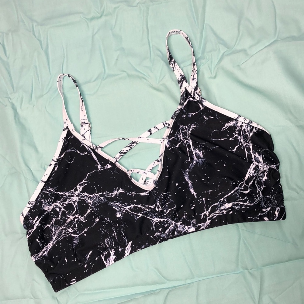 Marble Print Bikini Top